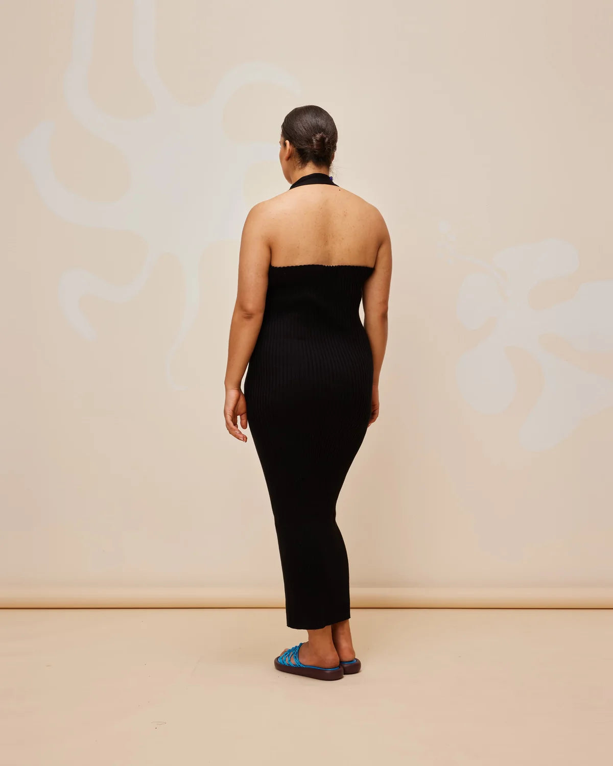 RUBY Sol Halter Black Midi Dress