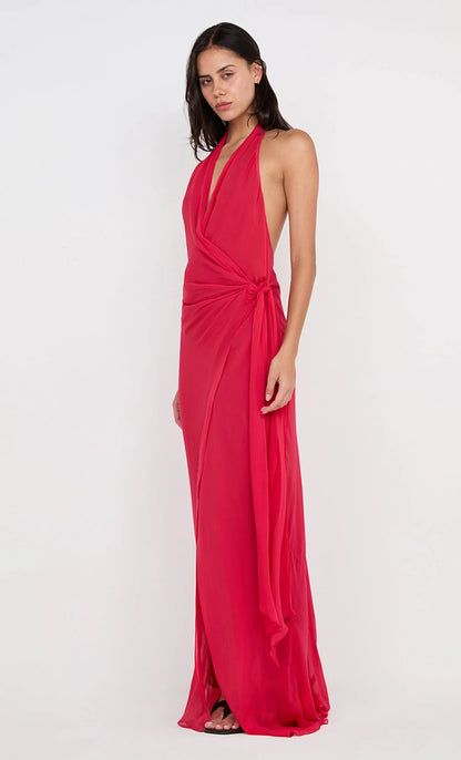 BEC & BRIDGE Soneva Wrap Dress Strawberry