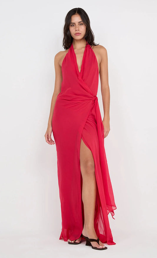 BEC & BRIDGE Soneva Wrap Dress Strawberry