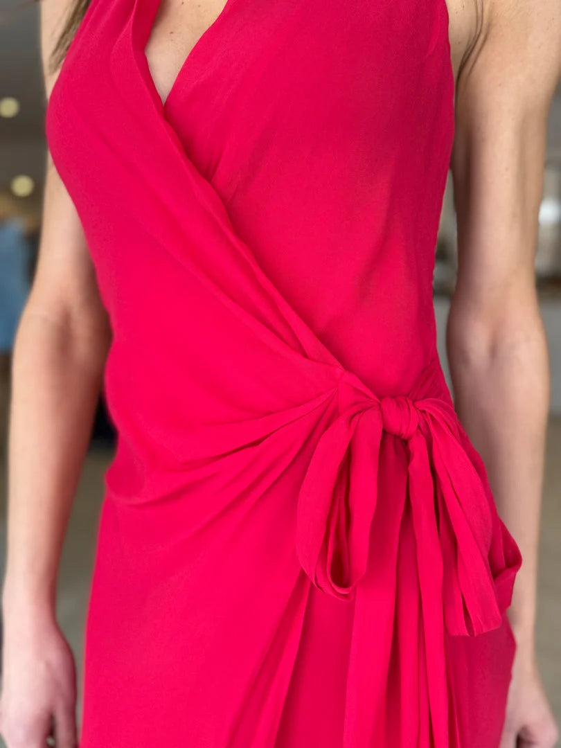 BEC & BRIDGE Soneva Wrap Dress Strawberry
