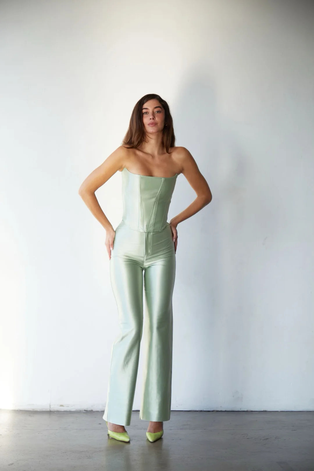 REZEK STUDIO Mint Star Corset & Hustle Pant Set
