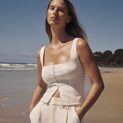 DISSH Rosa Corset Top White
